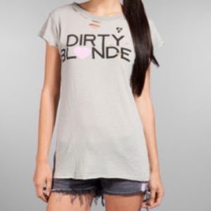 WILDFOX Dirty Blonde Distressed Tee Size Small